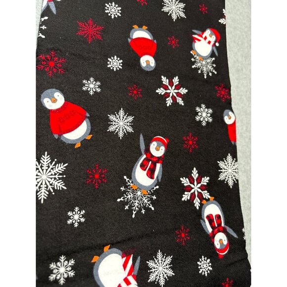Winter Comfort Flannel Fabric with Penguins & Snowflakes 1/2 yard x 44" By Greta - Picture 1 of 5